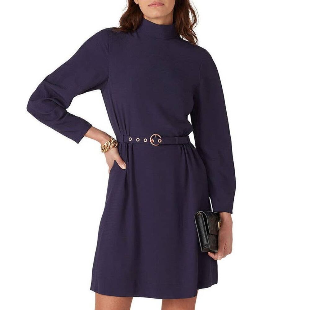 See by Chloe Mock Neck Dress  Long Sleeve Purple M